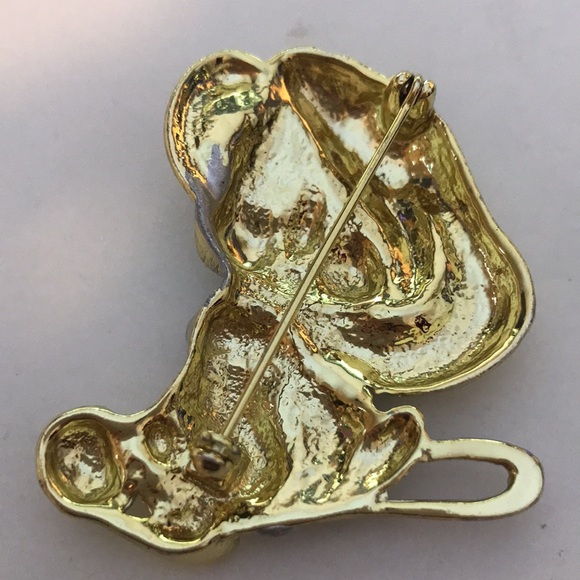 MOUSE PIN BROOCH Silver & Gold tone - Picture 5 of 5